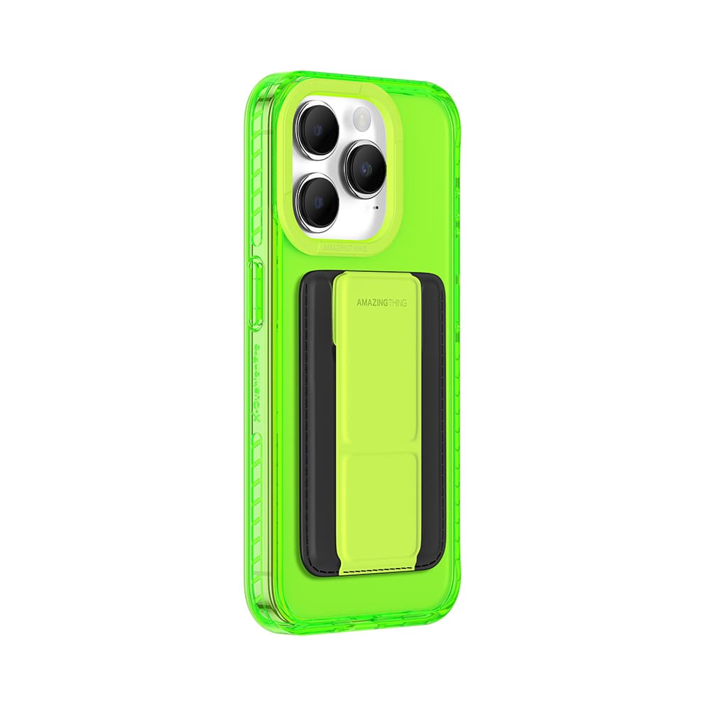 Zadní kryt Amazing Thing Titan Pro Neon Mag Wallet Case 10FT IP156.7PTWGN pro iPhone 15 Pro Max zelený se stojánkem - náhled 3
