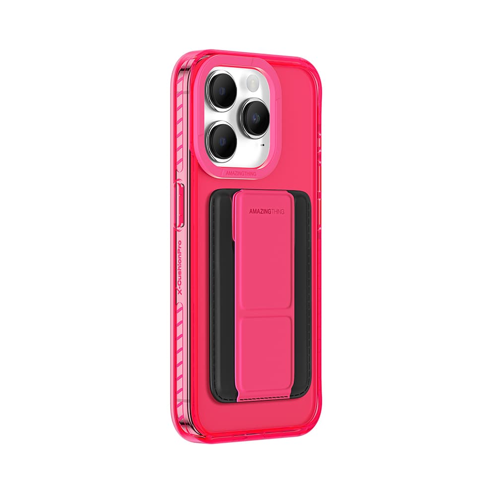 Zadní kryt Amazing Thing Titan Pro Neon Mag Wallet Case 10FT IP156.7PTWPN pro iPhone 15 Pro Max růžový se stojánkem - náhled 3