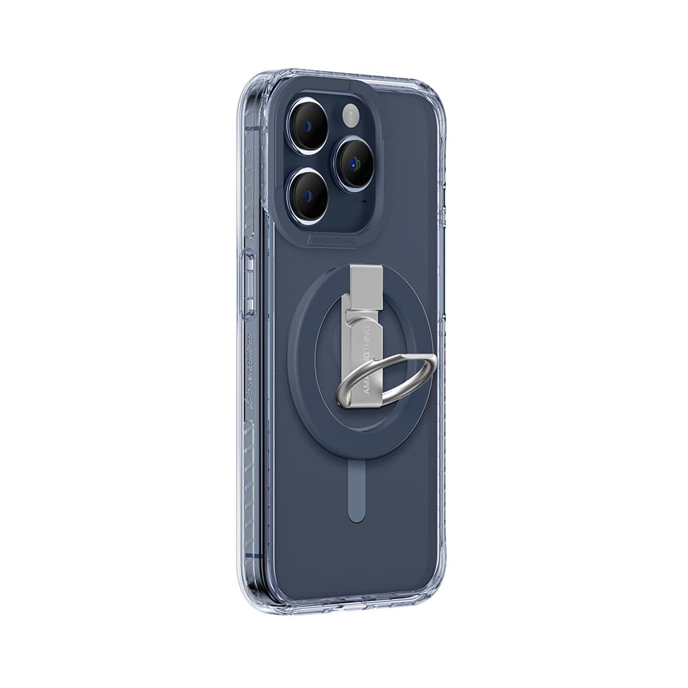 Zadní kryt Amazing Thing Titan Pro Mag Ring Grip Case 10FT IP156.1PTRBU pro iPhone 15 Pro navy - náhled 3