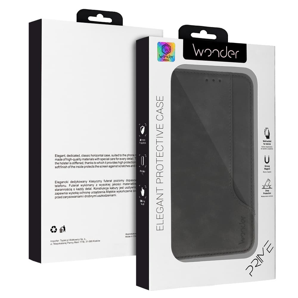 Knížkové pouzdro Wonder Prime pro Samsung Galaxy A14 4G-5G černé - náhled 3