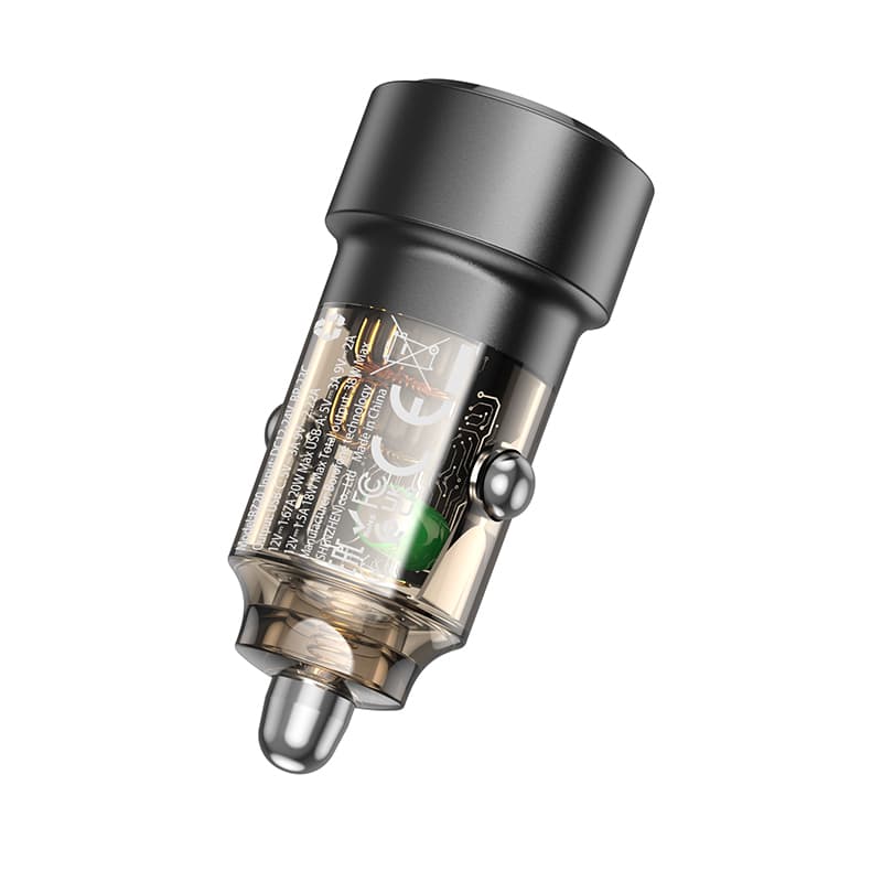 Adaptér do auta Borofone BZ20 Smart s funkcí rychlonabíjení Dual 38W černý - náhled 3