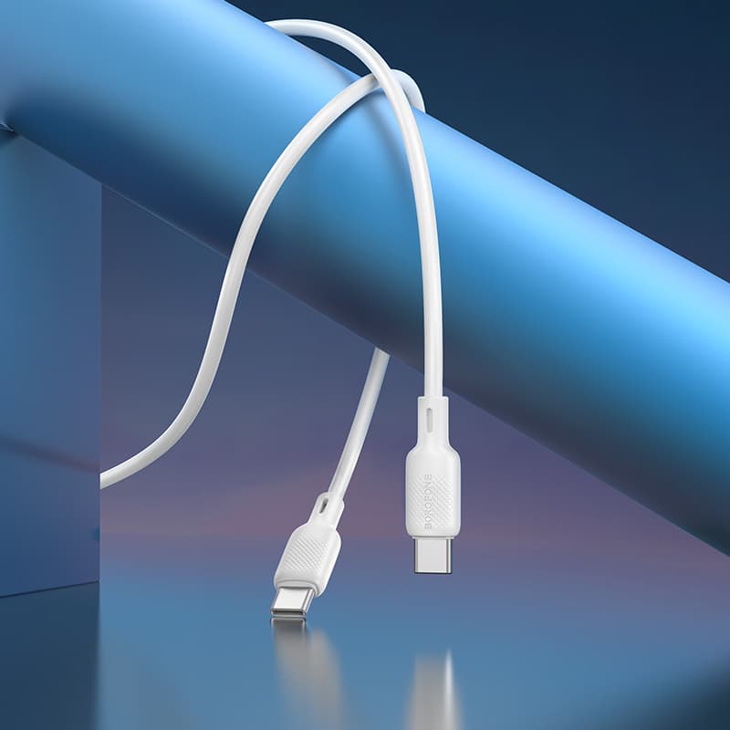 Datový kabel Borofone BX113 Lenny USB-C - USB-C  PD 60W 3A 1m bílý - náhled 3