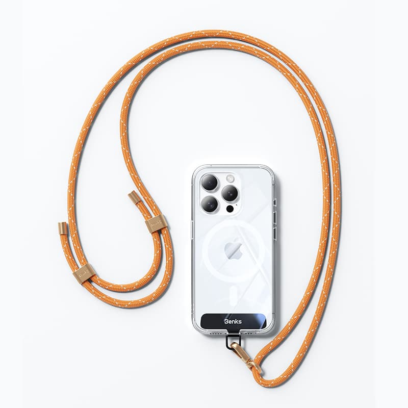 Univerzální šňůrka Benks GS01 na telefon oranžová - náhled 3
