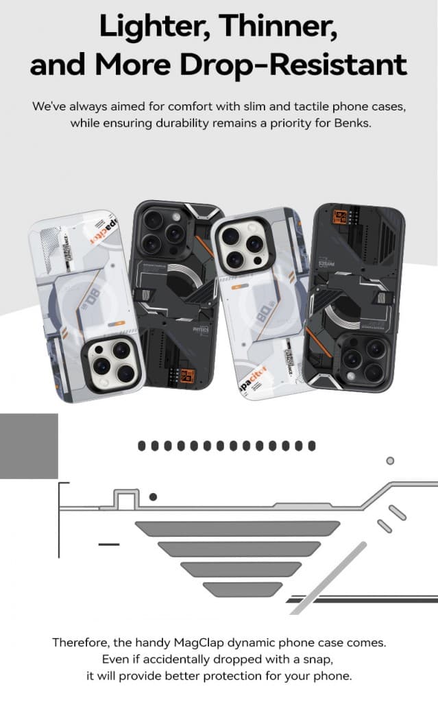 Zadní kryt Benks Magnetic Mecha pro iPhone 15 Pro bílý - náhled 3