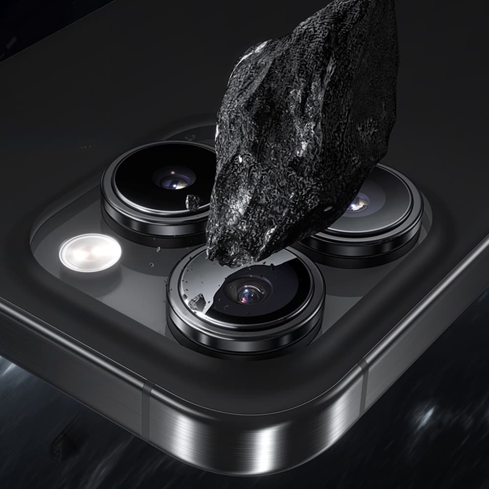Tvrzené sklo Benks Warrior Lens Protector na fotoaparát pro iPhone 16 Pro-16 Pro Max (čočka 3 kusy) stříbrná - náhled 3