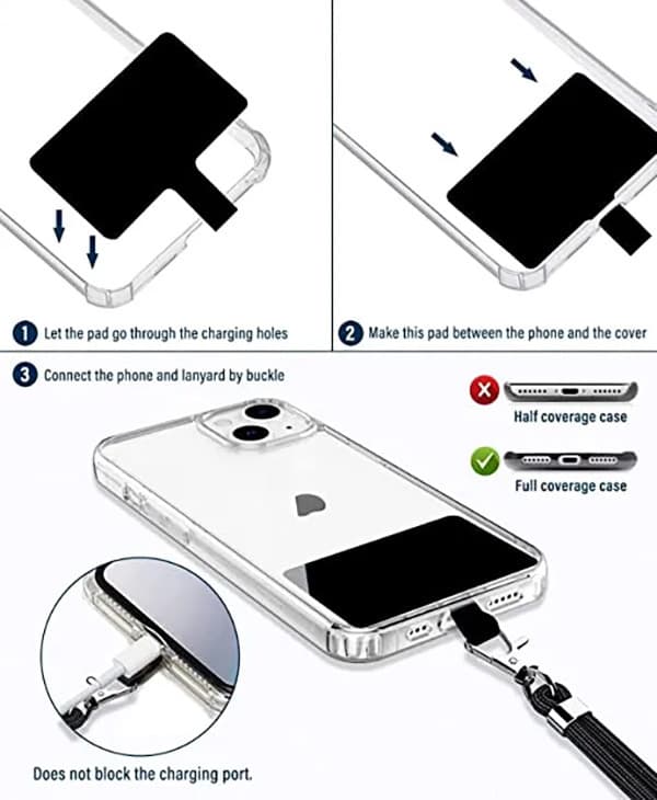 Univerzální šňůrka Simple na telefon růžová - náhled 3