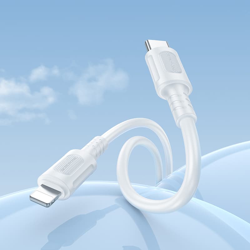 Kabel Borofone BX111 Feliz - Type C to Lightning - PD 27W 1 metr bílý - náhled 3