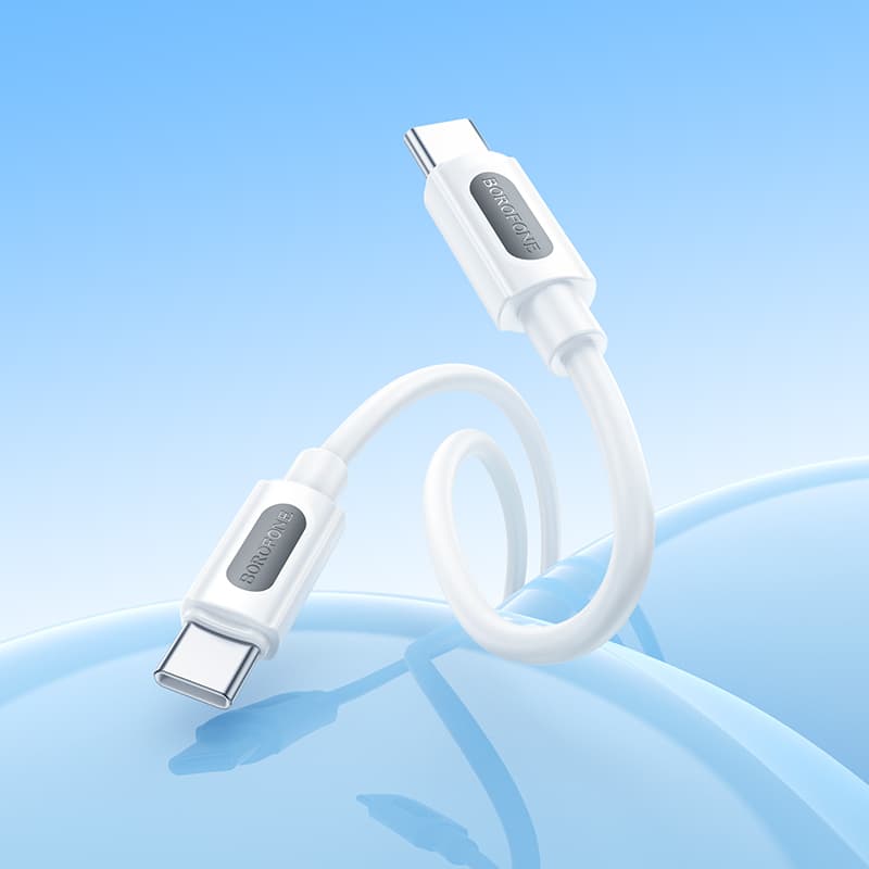 Datový kabel Borofone BX114 Structure USB-C - USB-C PD 60W 3A 1m bílý - náhled 3