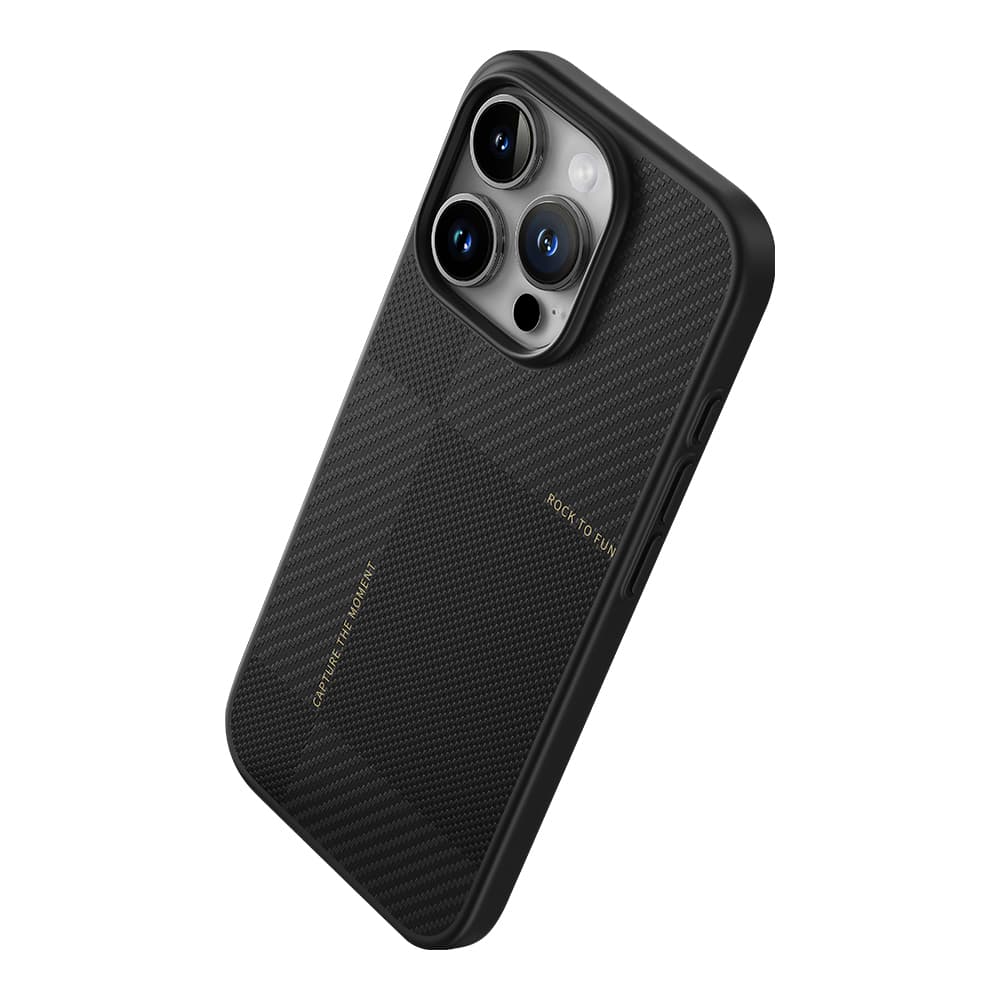 Zadní kryt Rock Ultra Thin Aramid Fiber Kevlar 600D pro iPhone 16 Pro černý - náhled 3