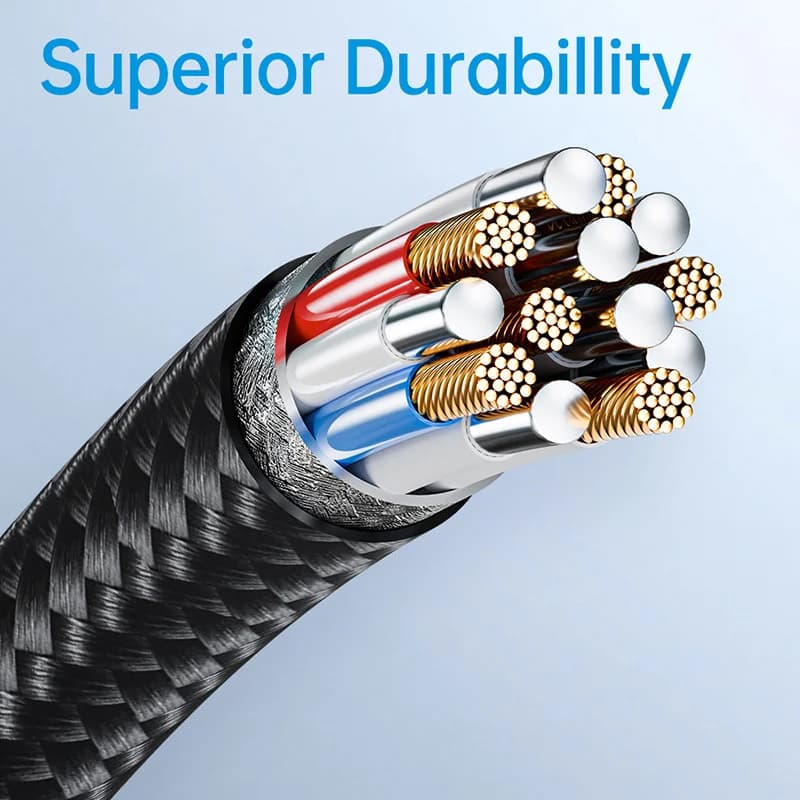 Datový kabel Rock Cable Deep Indigo Series braided  USB-C - USB-C PD 100W 1,2m černý - náhled 3