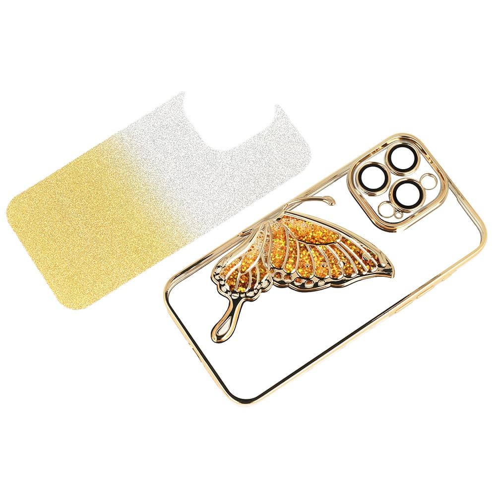 Zadní kryt Tel Protect Butterfly Water pro iPhone 16 Plus zlatý - náhled 3