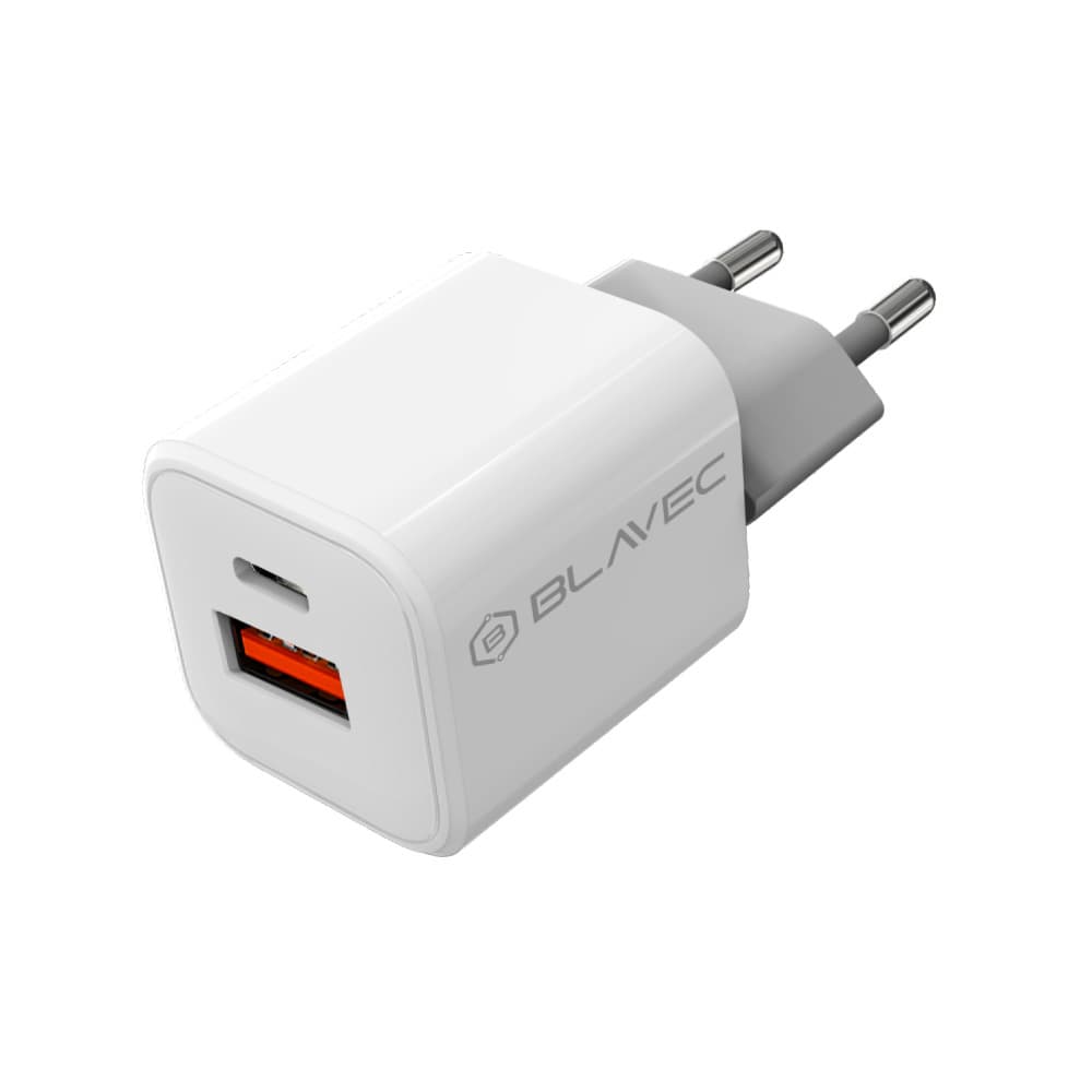 Adaptér Blavec BC4 GaN s funkcí rychlonabíjení Dual 35W 3A (TCBC4G-UCW353A) bílý - náhled 3