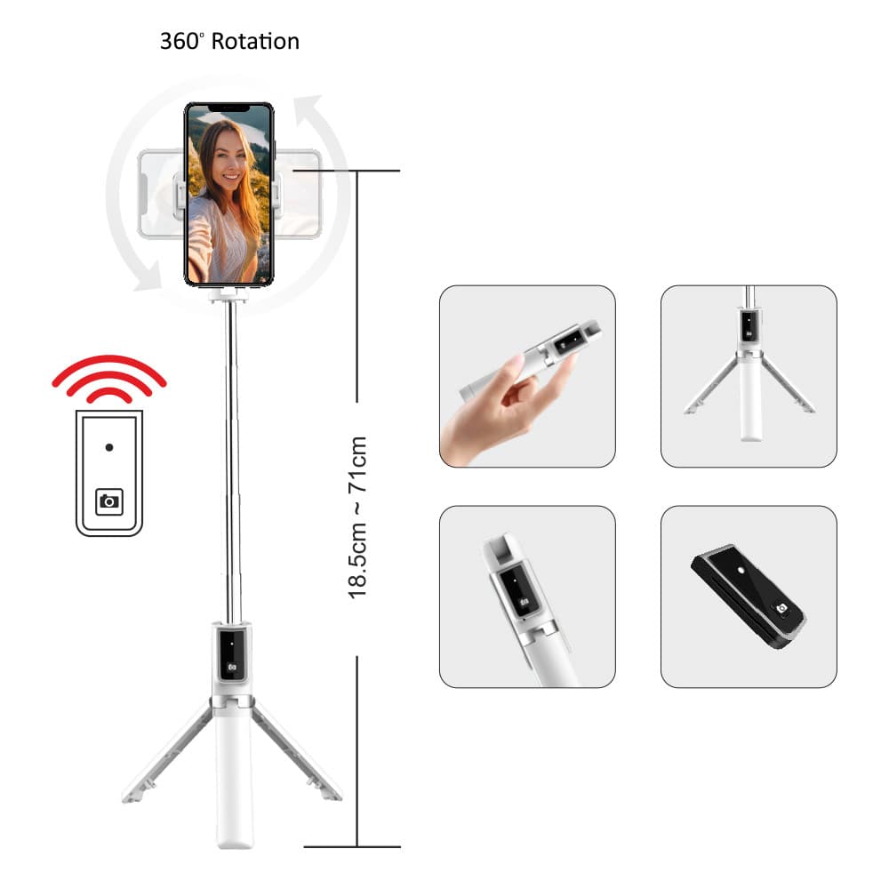 Selfie tripod tyč Blavec Coco P04 Bluetooth 0,7 m (SSCP04-TRW07) bílá - náhled 3