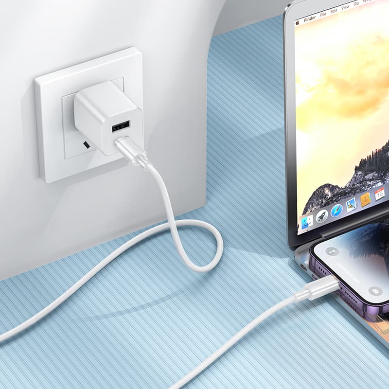 Datový kabel Borofone BX112 Lemon USB-C - Lightning - PD 27W 1m bílý - náhled 3