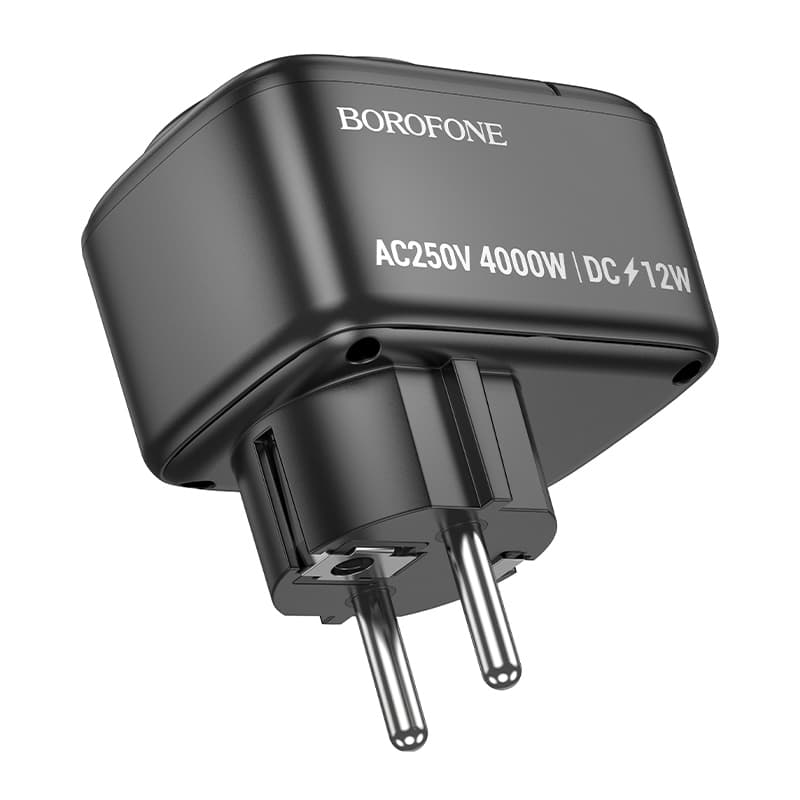 Adaptér Borofone BAC14 Wide 2xUSB + USB-C + zásuvka 12W černý - náhled 3