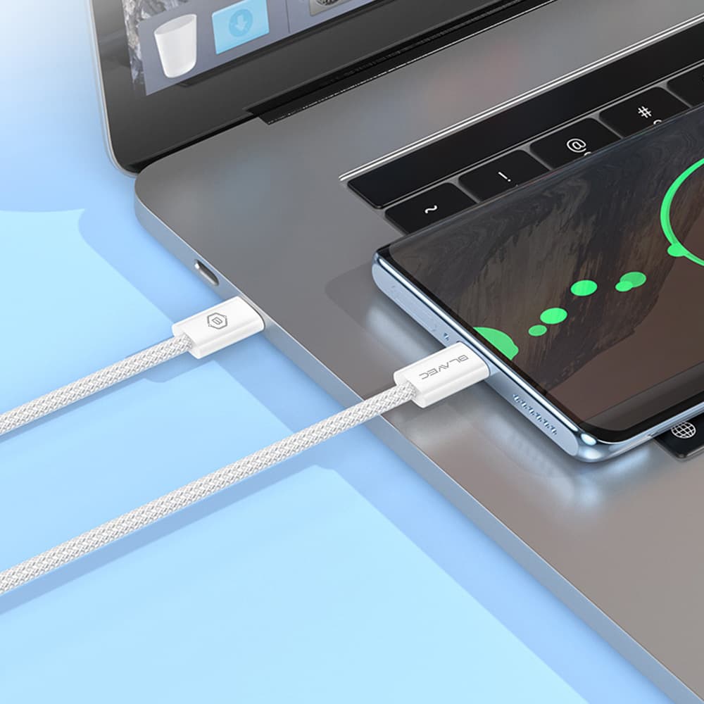 Datový kabel Blavec Candy Braided USB-C - Lightning PD 20W 2,4A 3m (CCA-CL24W30) bílý - náhled 3