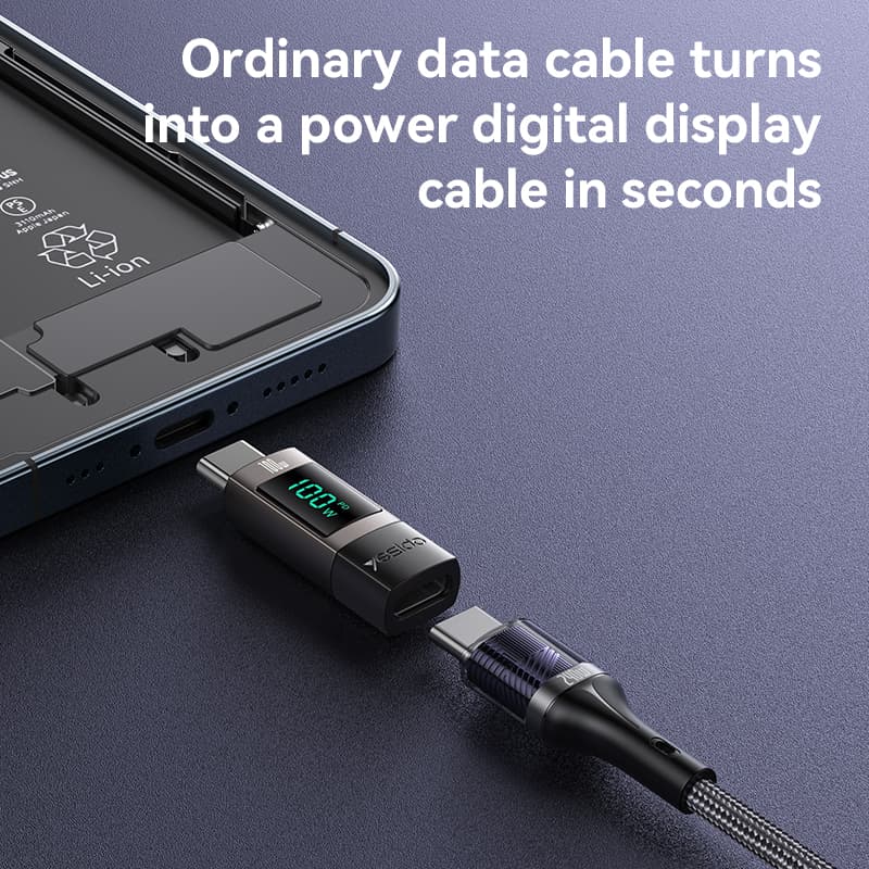 Adaptér Yesido OTG GS24 USB-C - USB-C s LCD displejem černý - náhled 3