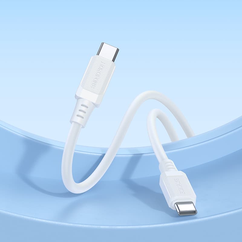 Datový kabel Borofone BX115 Lotto USB-C - USB-C PD 60W 3A 1m bílý - náhled 3