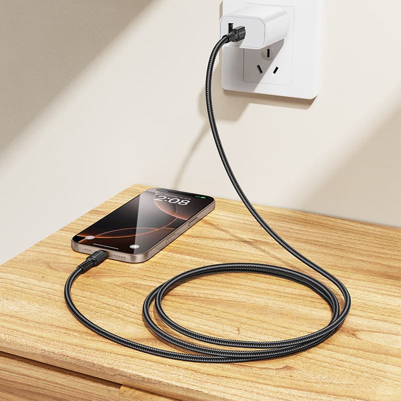 Datový kabel Borofone BX116 Certain USB-C - USB-C PD 60W 3A 1m černý - náhled 3