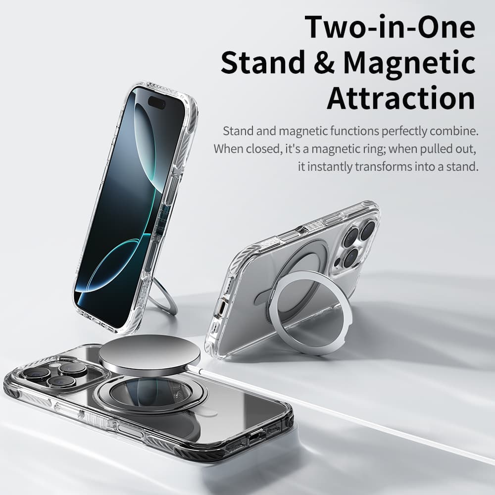 Zadní kryt Rock Rotating Stand Crystal Series Magnetic pro iPhone 16 černý - náhled 3