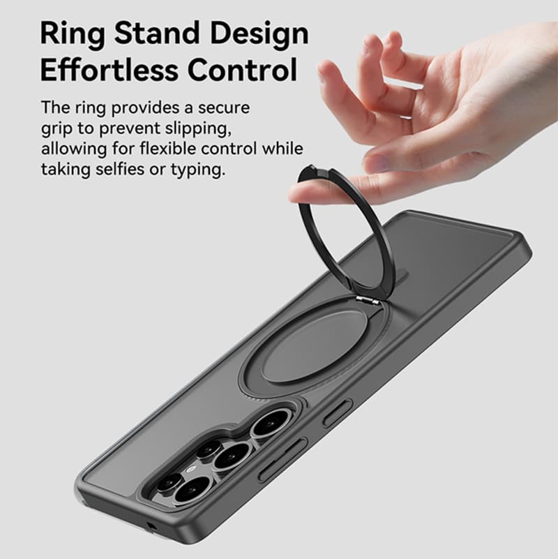 Zadní kryt Rock Rotating Stand Soft Touch Series Magnetic pro Samsung Galaxy S25 černý - náhled 3