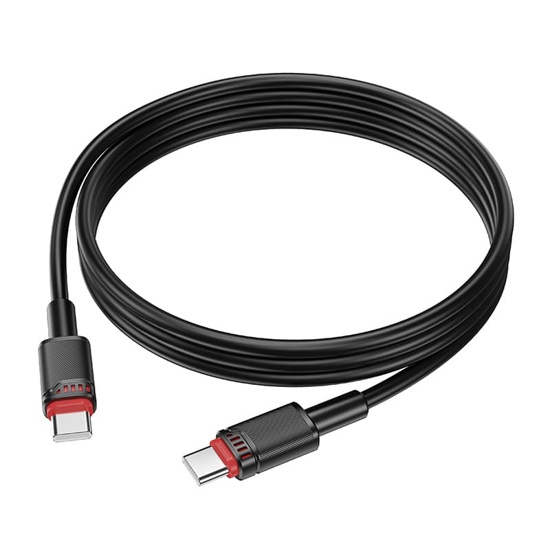 Datový kabel Borofone BX110 Beneficio USB-C - USB-C 60W 3A 1m černý - náhled 3