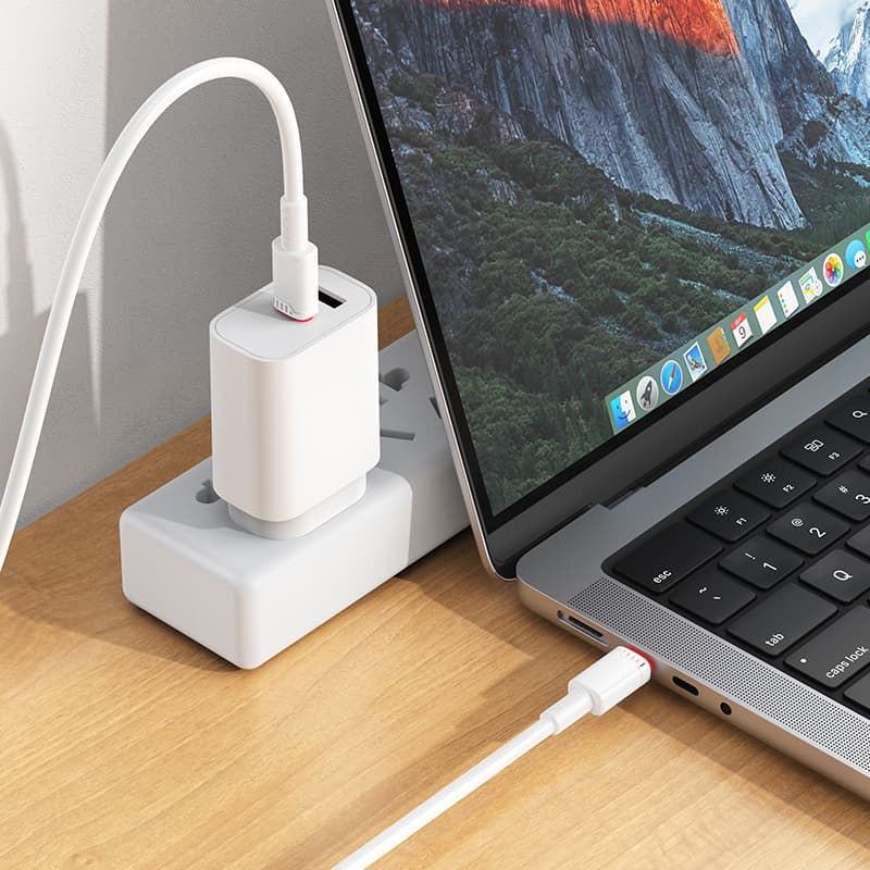 Datový kabel Borofone BX110 Beneficio USB-C - USB-C 60W 3A 1m bílý - náhled 3