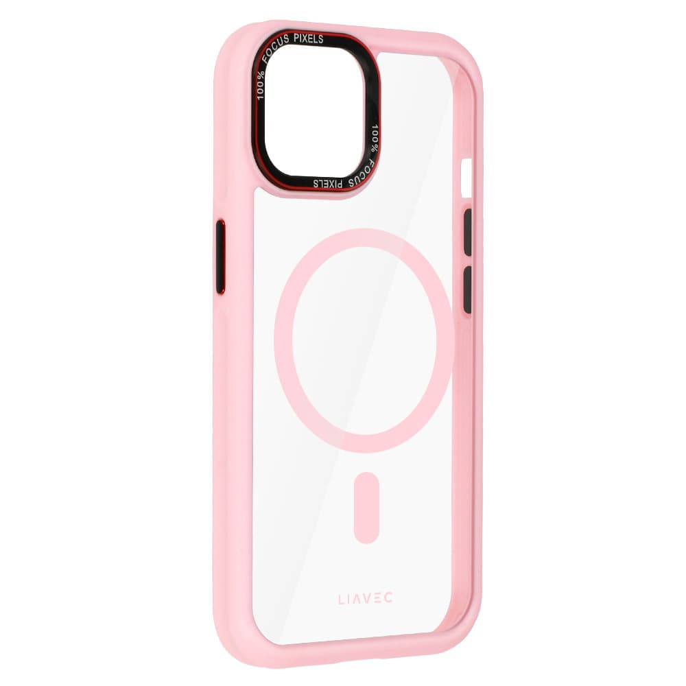 Zadní kryt Liavec Hybrid Magsafe Clear pro iPhone 15 light pink - náhled 3