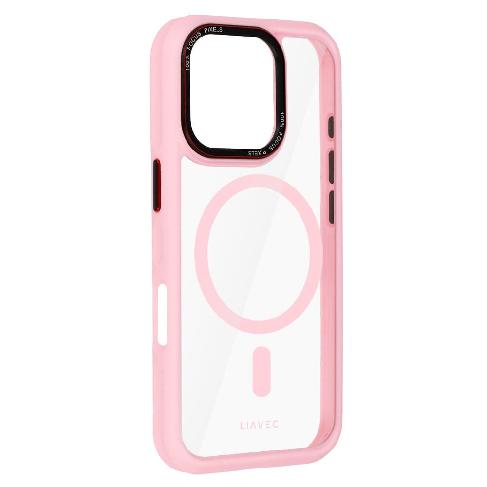 Zadní kryt Liavec Hybrid Magsafe Clear pro iPhone 16 Pro light pink - náhled 3