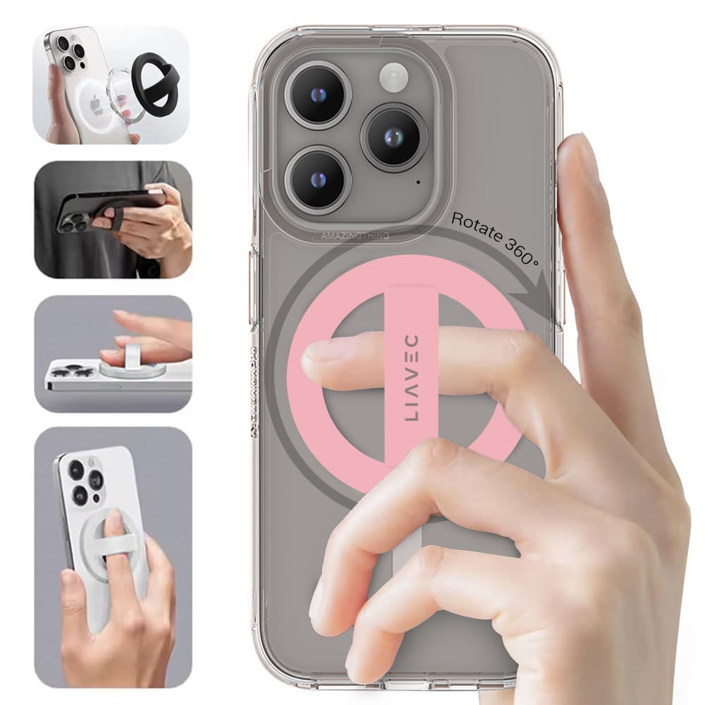 Prsten na mobil Liavec Magsafe pink - náhled 3