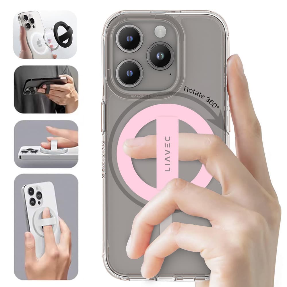Prsten na mobil Liavec Magsafe light pink - náhled 3