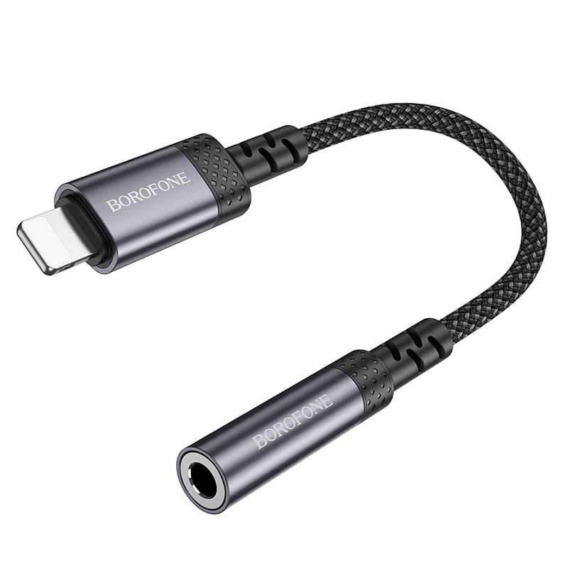 Adaptér Borofone BV24 Graceful Lightning na jack 3,5 mm šedý - náhled 3