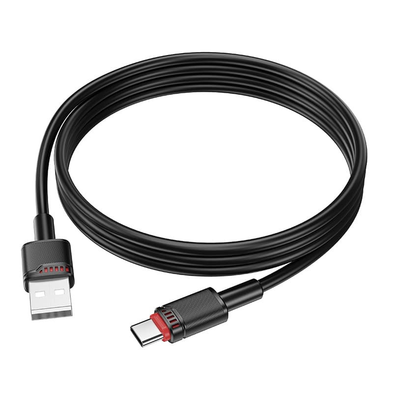 Datový kabel Borofone BX110 Beneficio USB-A na USB-C 2,4A 1m černý - náhled 3