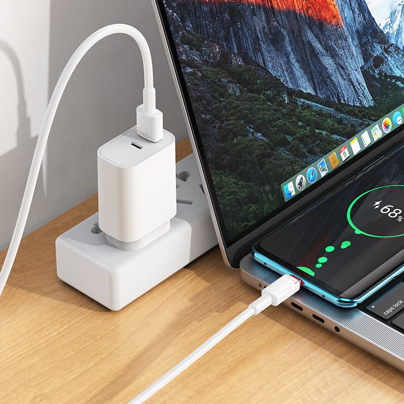 Datový kabel Borofone BX110 Beneficio USB-A na USB-C 2,4A 1m bílý - náhled 3