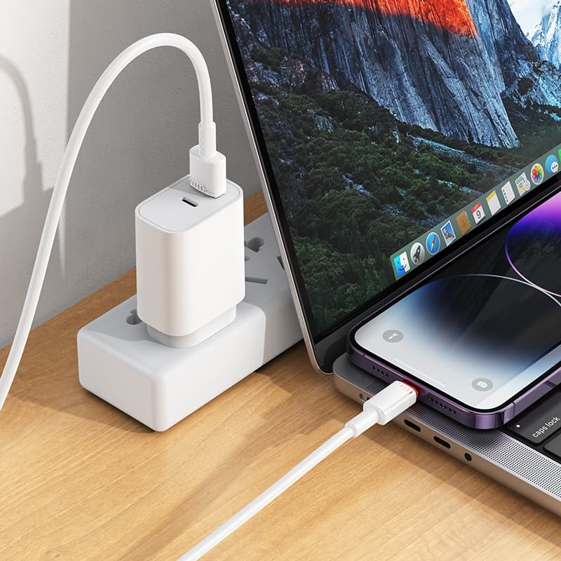 Datový kabel Borofone BX110 Beneficio USB-A na Lightning 2,4A 1m bílý - náhled 3