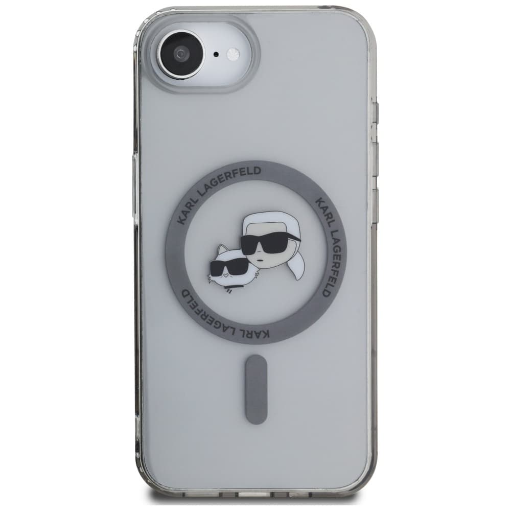 Zadní kryt KARL LAGERFELD IML Metal Karl &amp; Choupette Heads MagSafe pro iPhone 16e black - náhled 3