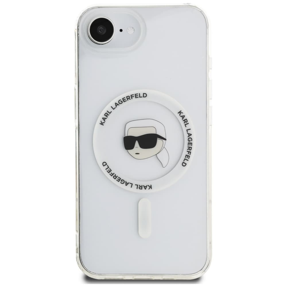 Zadní kryt KARL LAGERFELD IML Metal Karl Head MagSafe pro iPhone 16e white - náhled 3