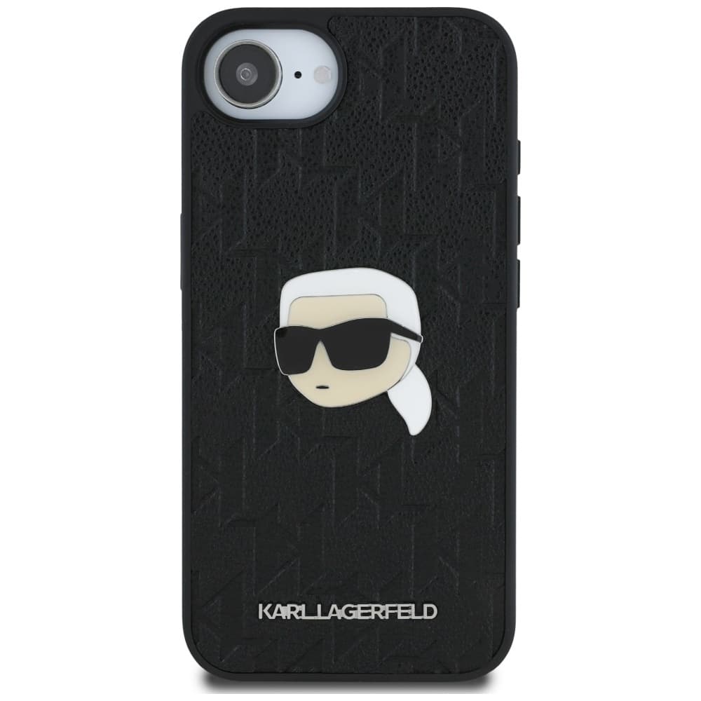 Zadní kryt KARL LAGERFELD Monogram Karl Head Pin pro iPhone 16e black - náhled 3