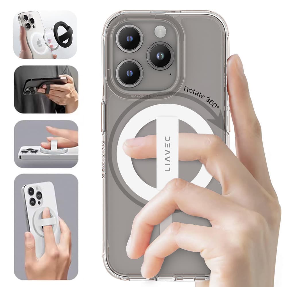 Prsten na mobil Liavec Magsafe white - náhled 3