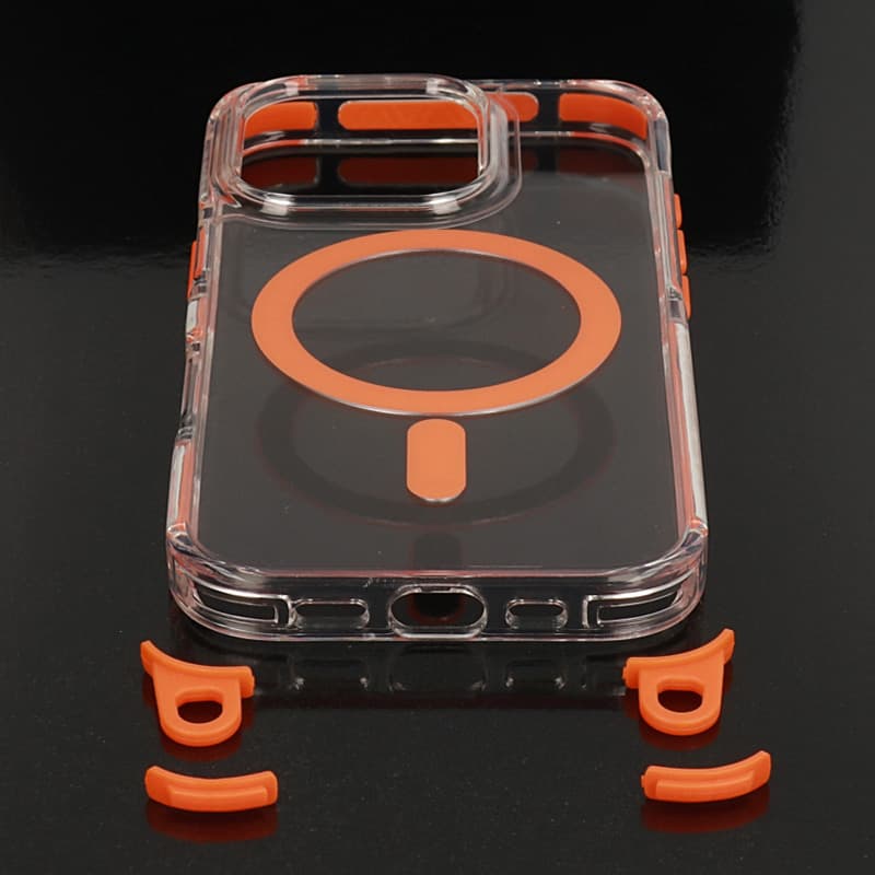 Zadní kryt Tel Protect Strap Clear pro iPhone 13-14 orange - náhled 3