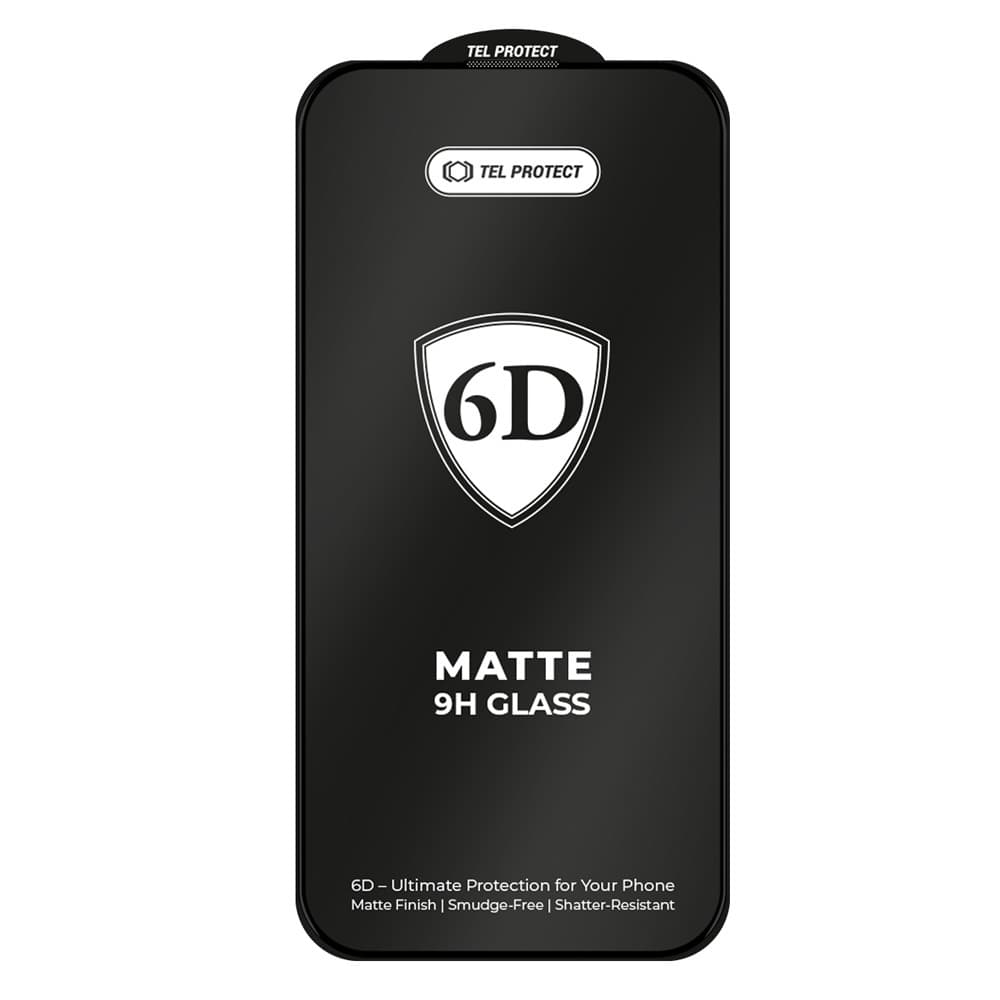 Tvrzené sklo Tel Protect Full Glue 6D Matt pro iPhone 15 Black - náhled 3