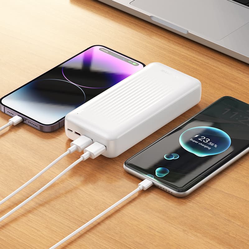 Powerbank Borofone 20000mAh BJ80A Clever 2xUSB-A + USB-C QC 3.0 22,5W + PD 20W bílá - náhled 3