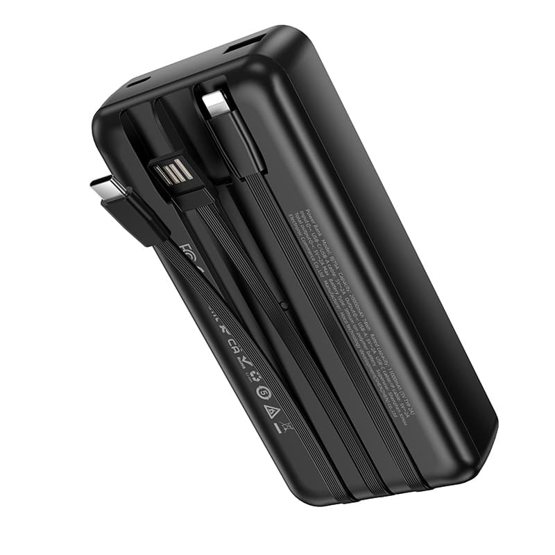 Powerbank Borofone 20000mAh BJ79A Clever USB-A  s kabelem USB-C a Lightning černá - náhled 3
