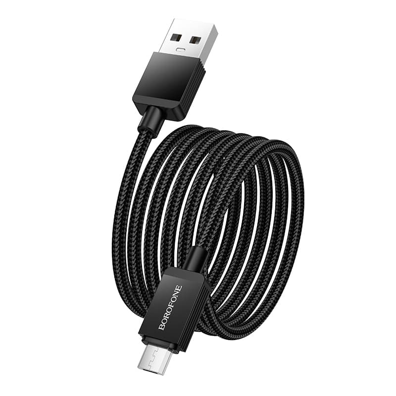 Datový kabel Borofone BX120 Placer USB-A - micro-USB 2,4A 1m black - náhled 3