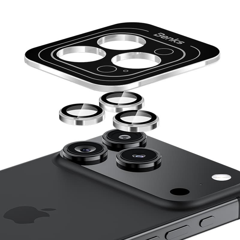 Tvrzené sklo Benks Glass Warrior Metal Lens Protector na čočky fotoaparátu pro iPhone 17 black - náhled 3