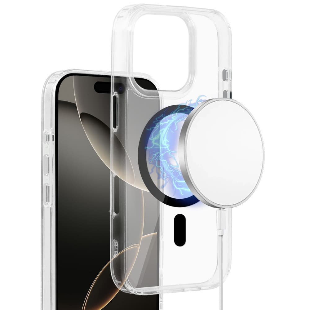 Zadní kryt Glossy Magsafe Clear iPhone 15 Pro Max black - náhled 2