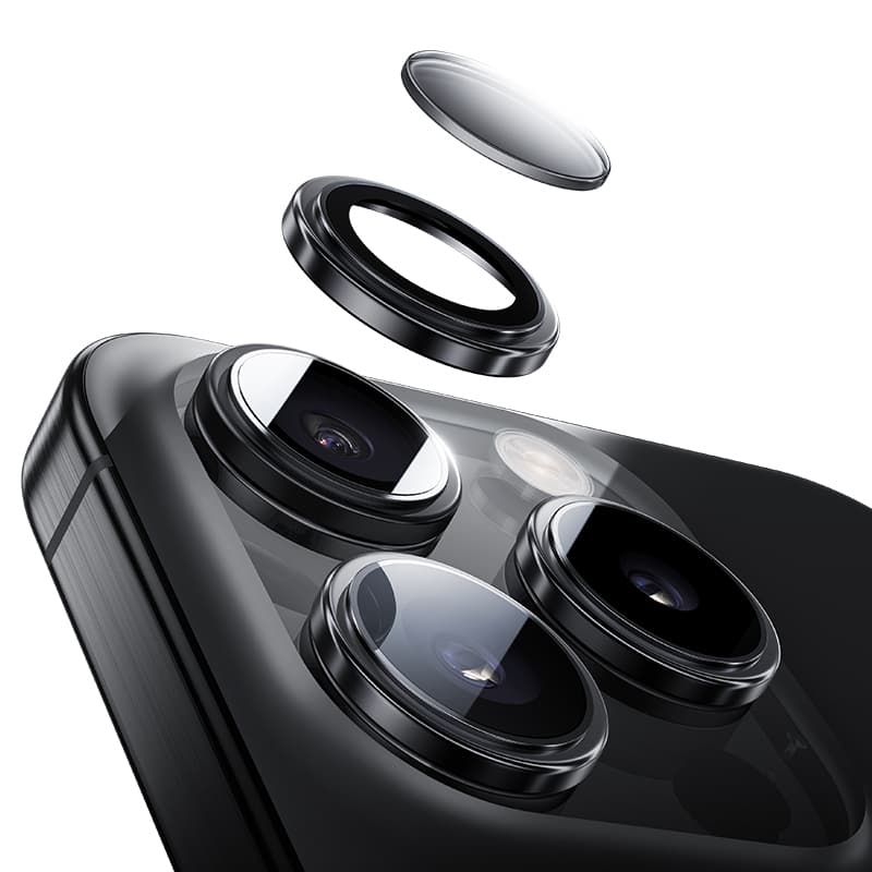 Tvrzené sklo Benks Glass Warrior Lens Protector na čočky fotoaparátu pro iPhone 16-16 Plus grey - náhled 3