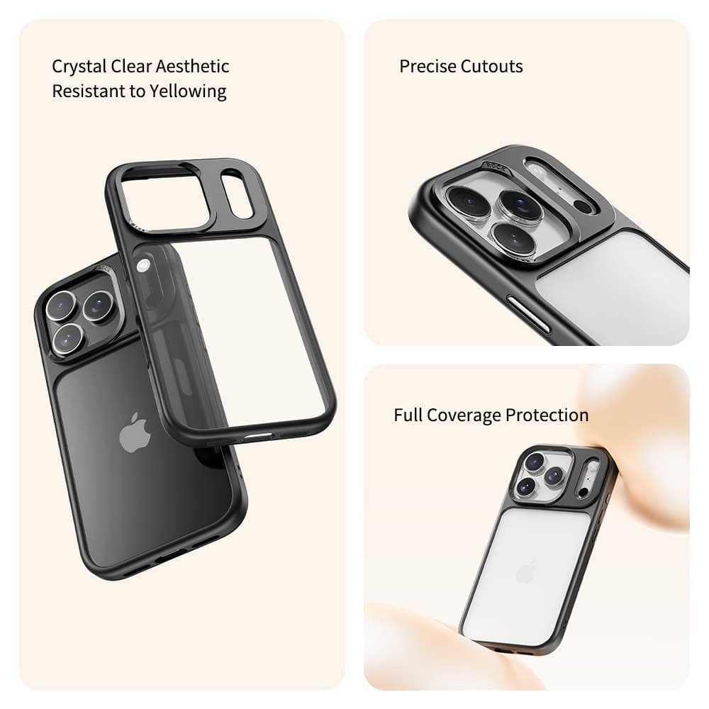 Zadní kryt Rock Guard Series pro iPhone 17 Pro Max transparent-black - náhled 3