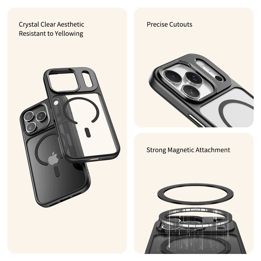 Zadní kryt Rock Guard Series Magnetic pro iPhone 17 Pro transparent-black - náhled 3