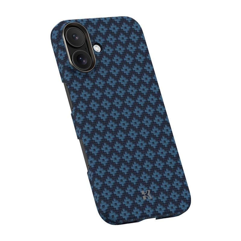 Benks magnetické Armor Air Armor Grid kevlarové pouzdro s kovovým rámem 600D (0067) pro iPhone 17 modré - náhled 3